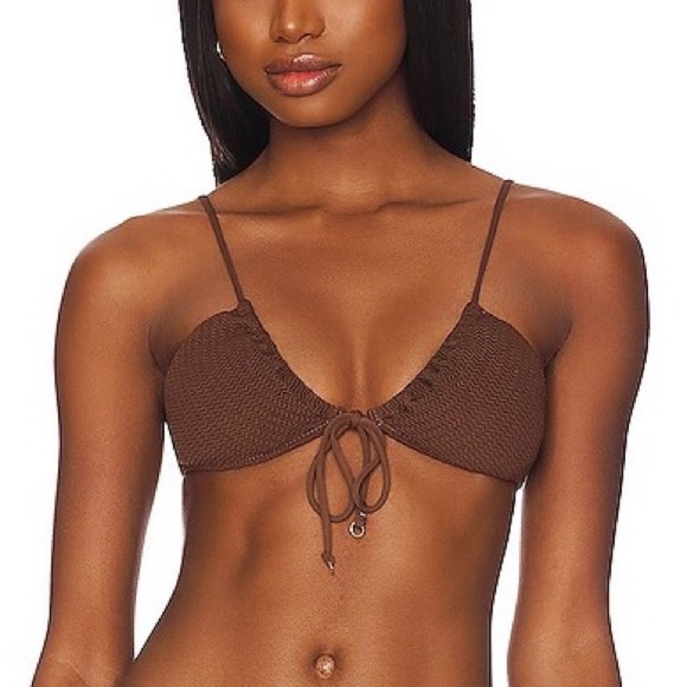 Seafolly Drawstring Neck Bralette in Tiramisu Size 6